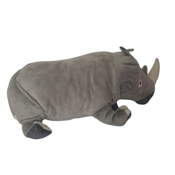 Onskae Gray Plush Rhino 20" Lg Stuffed Animal Realistic Soft Cuddly Wild Nursery - Picture 3 of 7